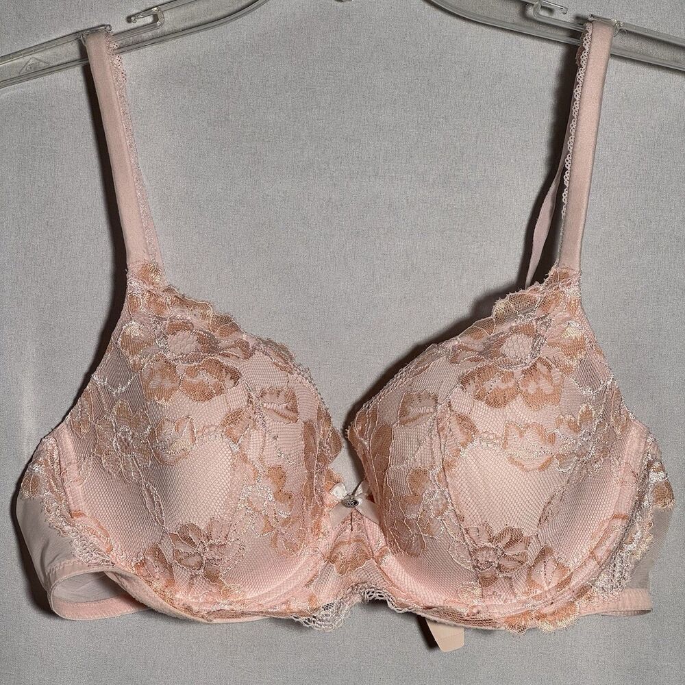 NWT Victoria’s Secret Lace Demi Bra Pink Floral Underwire Body by Victoria 38C